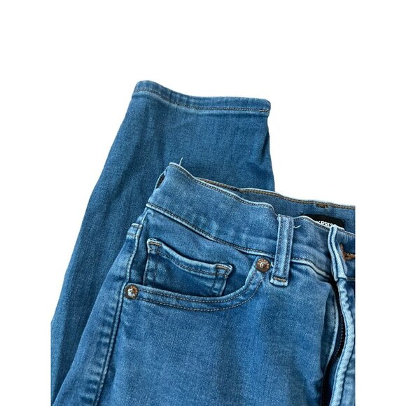 Express Jeans Womens Size 0 Mom Jean Super High Rise Stretch Medium Blue Denim - Picture 4 of 10